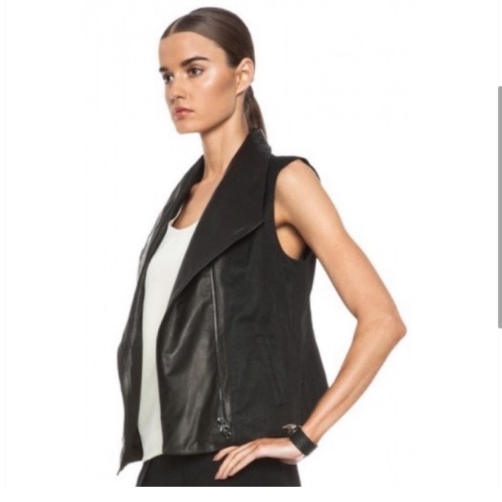 Vince Leather and Linen Vest XS